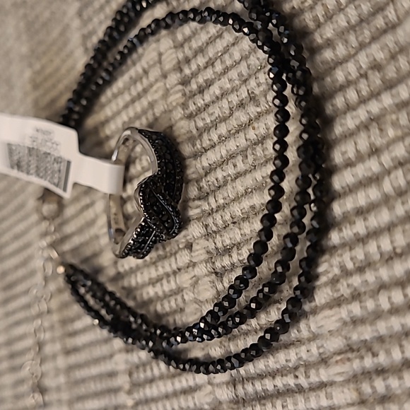 Real Black Spinel and Sterling Ring and Bracelet Set - Picture 5 of 8